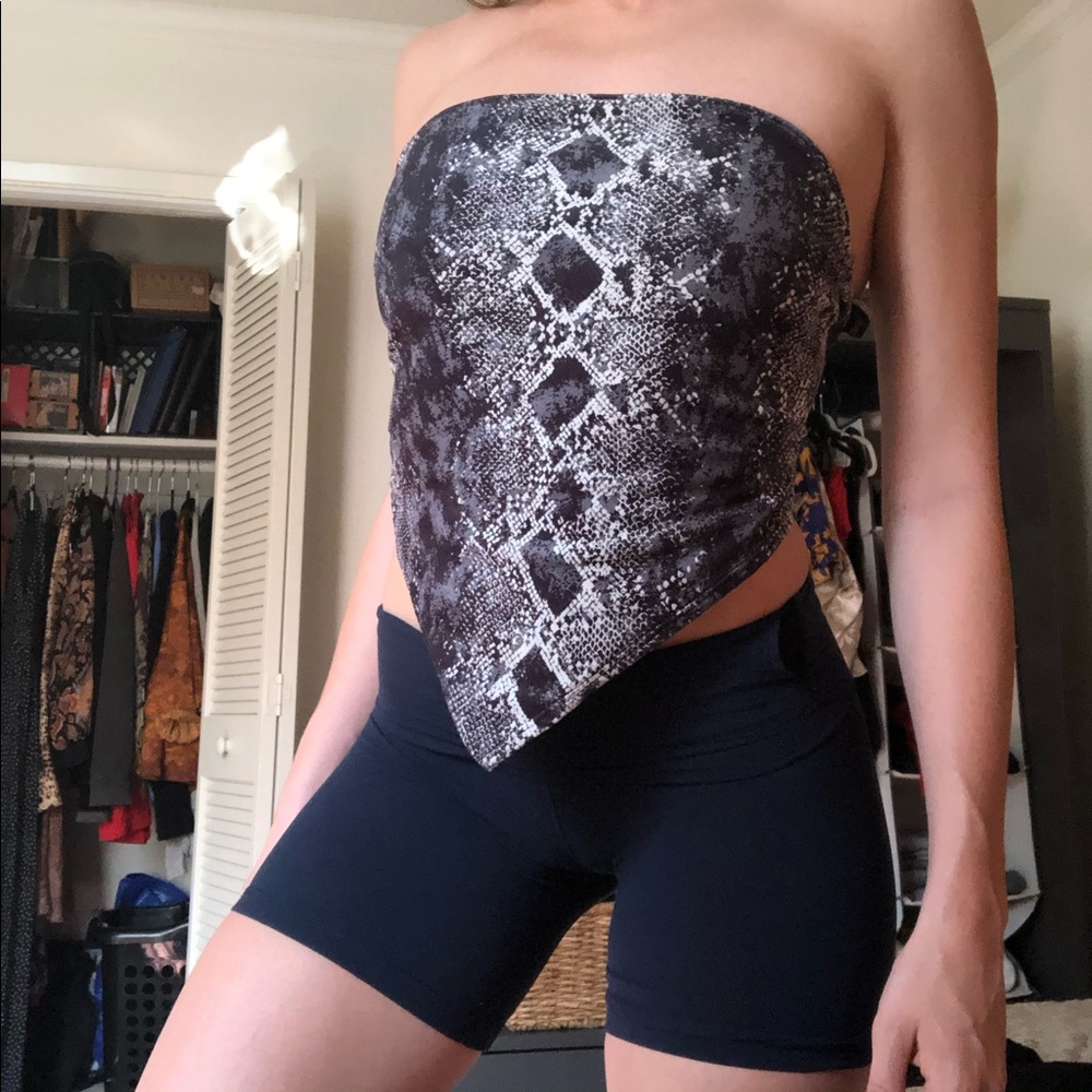 Y2K snakeskin tie top